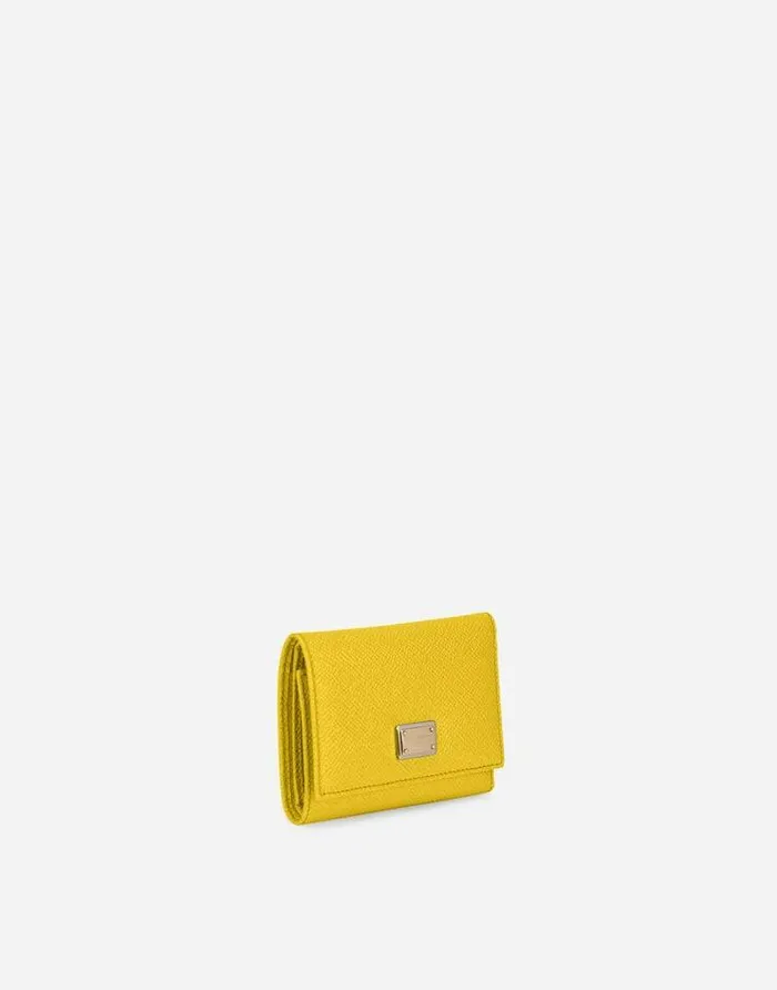 Dolce and Gabbana Wallets And Small Leather Goods Women Dauphine Calfskin Frenchflap Wallet Yellow Dolce and Gabbana Wallets And Small Leather Goods Women Dauphine Calfskin Frenchflap Wallet Yellow