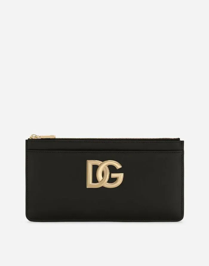 Dolce and Gabbana Wallets And Small Leather Goods Women Large Calfskin Card Holder With DG Logo Black Dolce and Gabbana Wallets And Small Leather Goods Women Large Calfskin Card Holder With DG Logo Black
