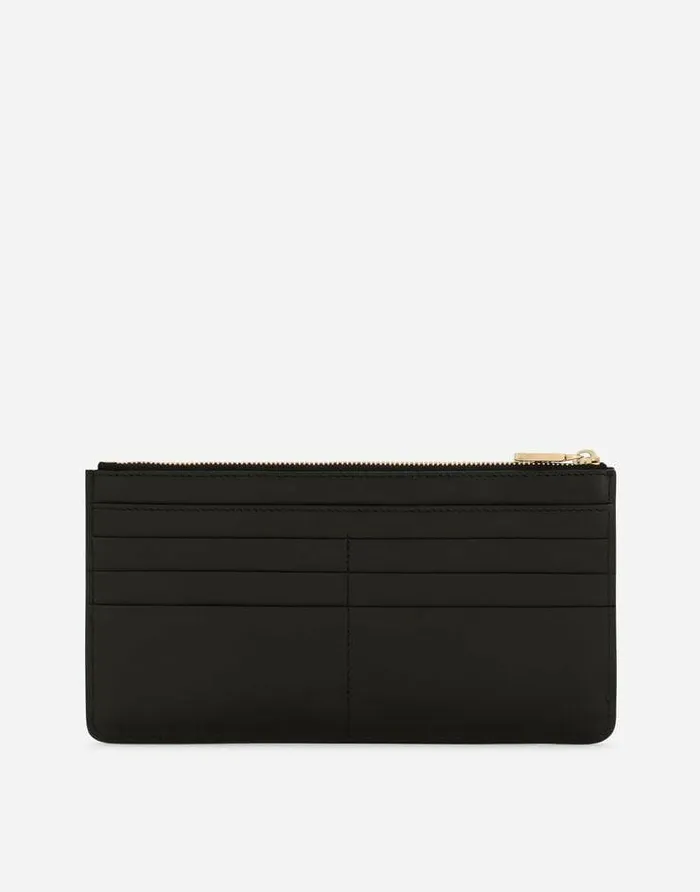 Dolce and Gabbana Wallets And Small Leather Goods Women Large Calfskin Card Holder With DG Logo Black Dolce and Gabbana Wallets And Small Leather Goods Women Large Calfskin Card Holder With DG Logo Black