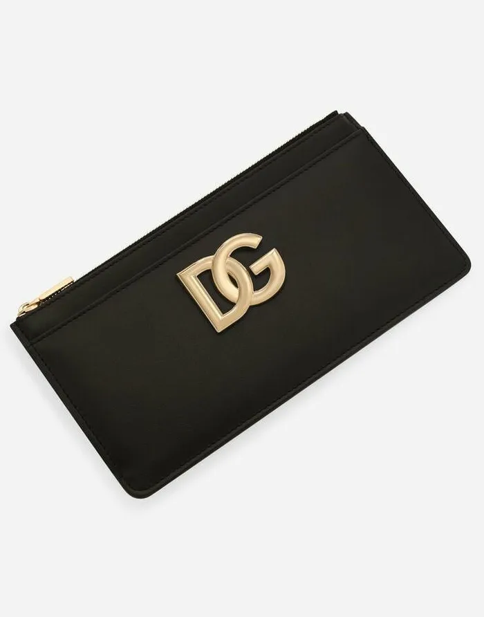 Dolce and Gabbana Wallets And Small Leather Goods Women Large Calfskin Card Holder With DG Logo Black Dolce and Gabbana Wallets And Small Leather Goods Women Large Calfskin Card Holder With DG Logo Black