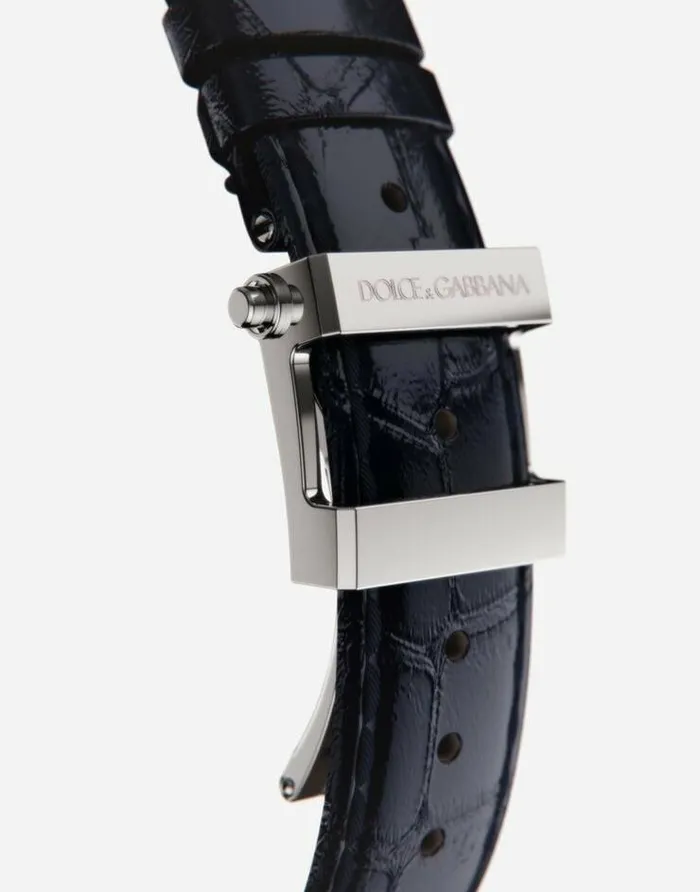 Dolce and Gabbana Watches Men DG7 Watch In Steel With Lapislazuli Blue Dolce and Gabbana Watches Men DG7 Watch In Steel With Lapislazuli Blue