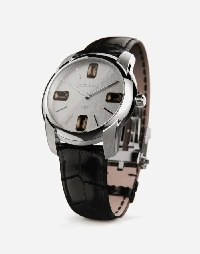 Dolce and Gabbana Watches Men Steel Watch With Smoky Quartz Black Dolce and Gabbana Watches Men Steel Watch With Smoky Quartz Black