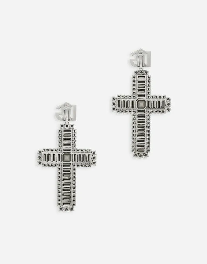 Dolce and Gabbana Wear It Like DGCelebs Women KIM DOLCEandGABBANA Cross Earrings With Rhinestone Accents Crystal Dolce and Gabbana Wear It Like DGCelebs Women KIM DOLCEandGABBANA Cross Earrings With Rhinestone Accents Crystal