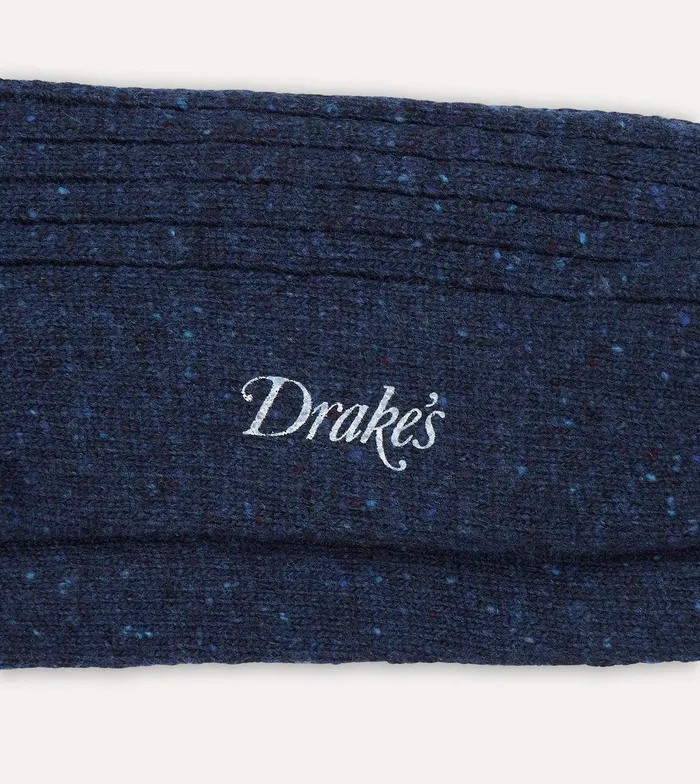 Drake039s Blue Striped Donegal Wool Socks 8211 Accessories