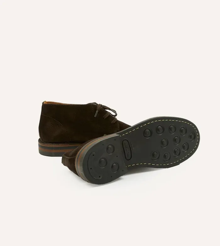 Drake039s Crosby MocToe Chukka Boot Dark Brown Roughout Suede With Rubber Sole 8211 Footwear