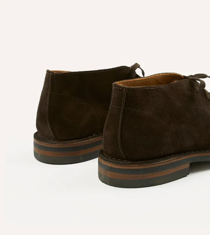 Drake039s Crosby MocToe Chukka Boot Dark Brown Roughout Suede With Rubber Sole 8211 Footwear