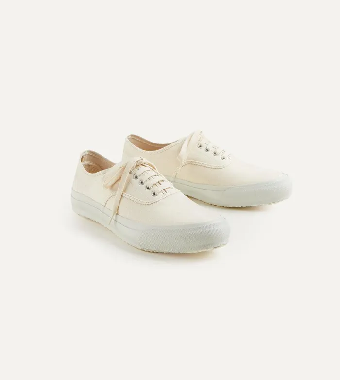 Drake039s Doek Ecru Canvas Oxford Trainers 8211 Footwear