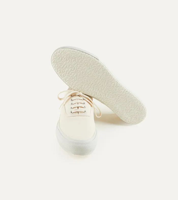 Drake039s Doek Ecru Canvas Oxford Trainers 8211 Footwear