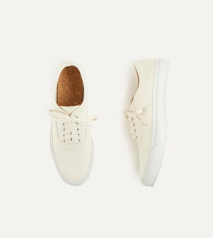 Drake039s Doek Ecru Canvas Oxford Trainers 8211 Footwear
