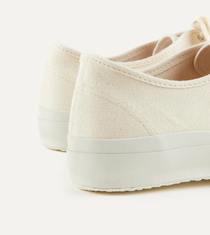 Drake039s Doek Ecru Canvas Oxford Trainers 8211 Footwear