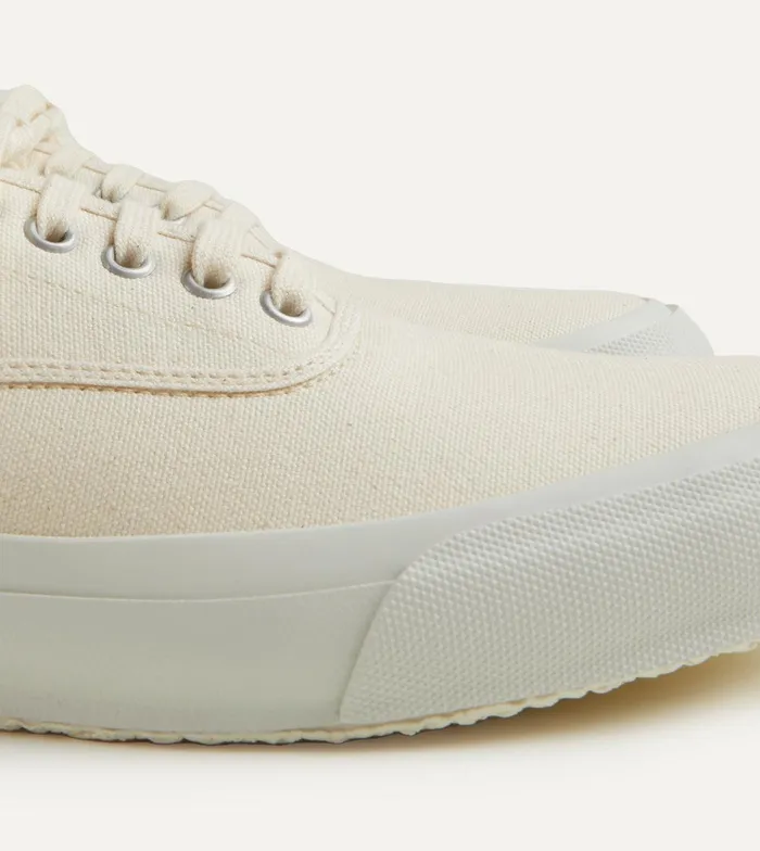 Drake039s Doek Ecru Canvas Oxford Trainers 8211 Footwear