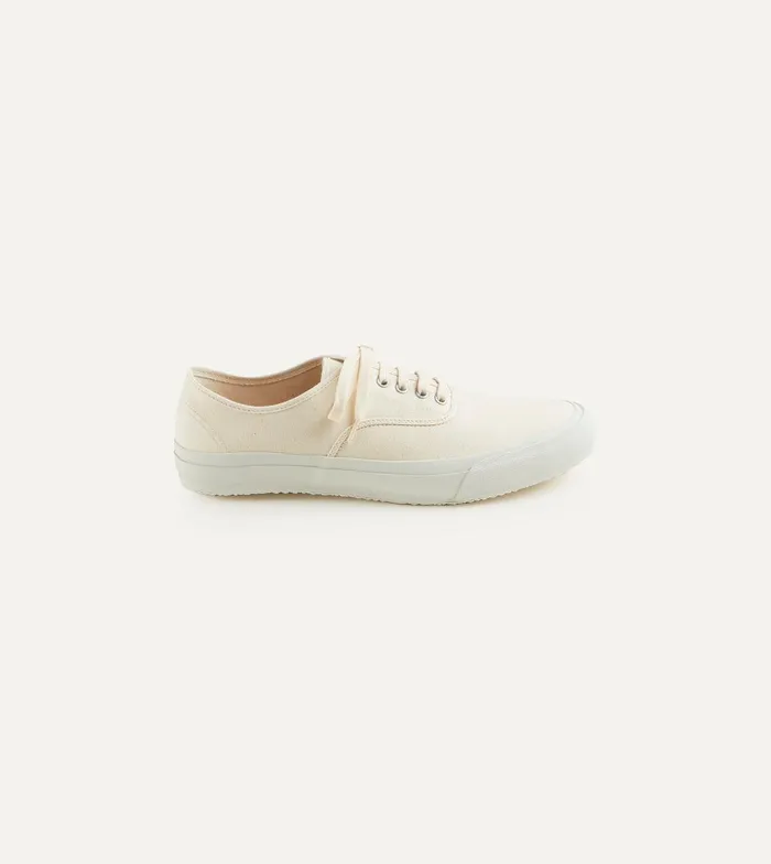 Drake039s Doek Ecru Canvas Oxford Trainers 8211 Footwear
