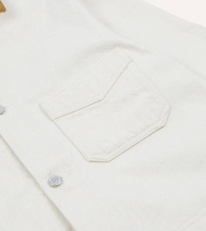 Drake039s Ecru Heavy Twill Cotton FivePocket Chore Jacket 8211 Clothing