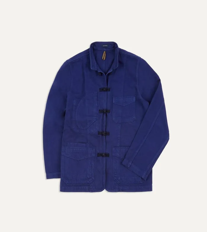 Drake039s French Blue Cotton Twill FivePocket Artists Chore Jacket 8211 Clothing Drake039s French Blue Cotton Twill FivePocket Artists Chore Jacket 8211 Clothing