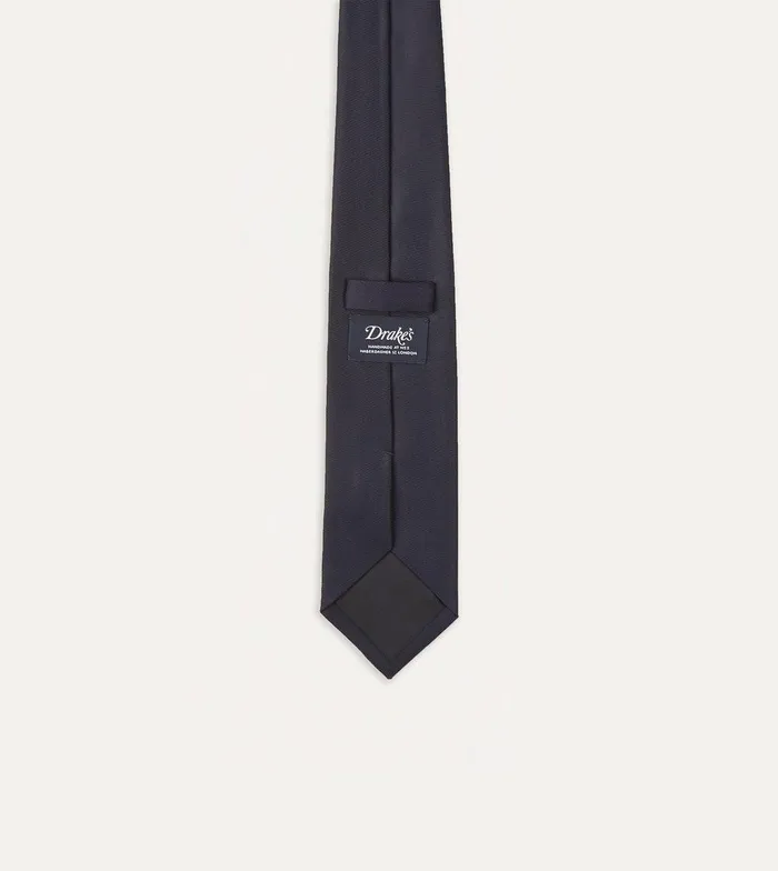 Drake039s Navy Silk Twill Tipped Tie 8211 Ties Drake039s Navy Silk Twill Tipped Tie 8211 Ties