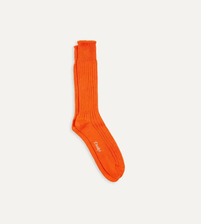 Drake039s Orange Cotton Sports Socks 8211 Accessories