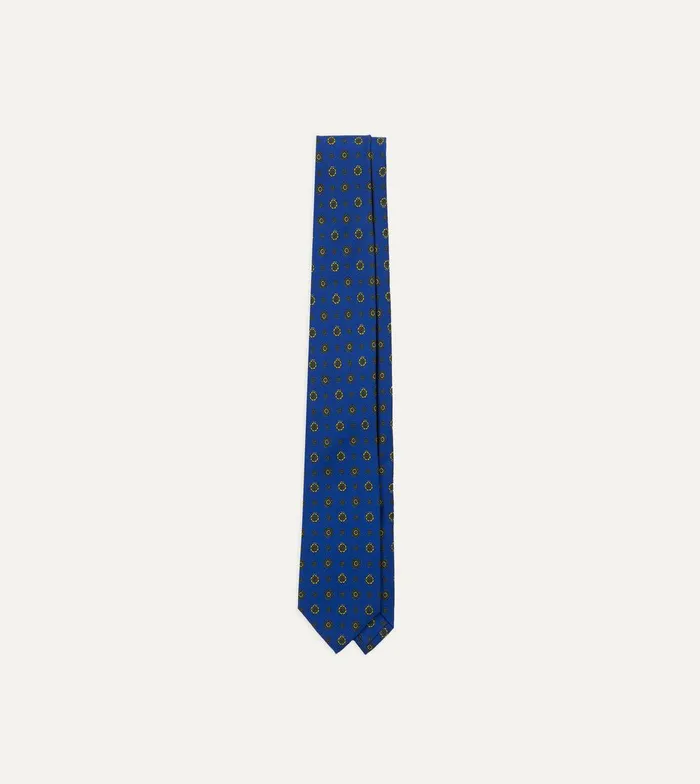 Drake039s Royal Blue Baroque Paisley 36oz Madder Silk Self Tipped Tie 8211 Ties