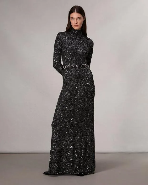 Dresses and Skirts Women Rag and Bone Danni Sequined Maxi Dress Black