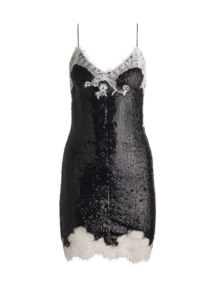 Dresses Women Alice Olivia Harley Sequin Mini Dress Blackoff White