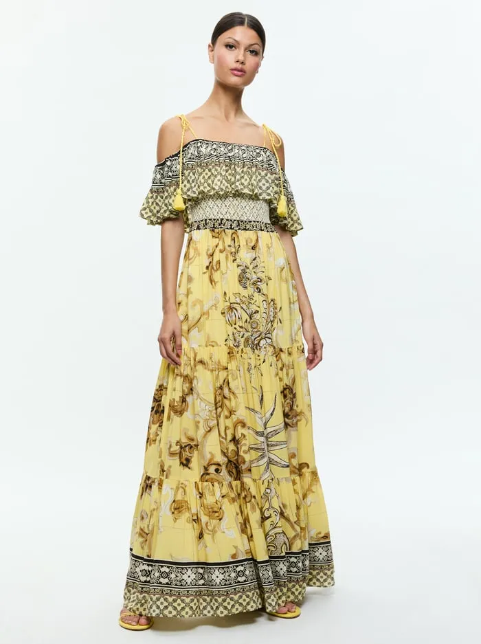 Dresses Women Alice Olivia Kia Off The Shoulder Tiered Maxi Dress Lisboa Lemon Meringue Dresses Women Alice Olivia Kia Off The Shoulder Tiered Maxi Dress Lisboa Lemon Meringue