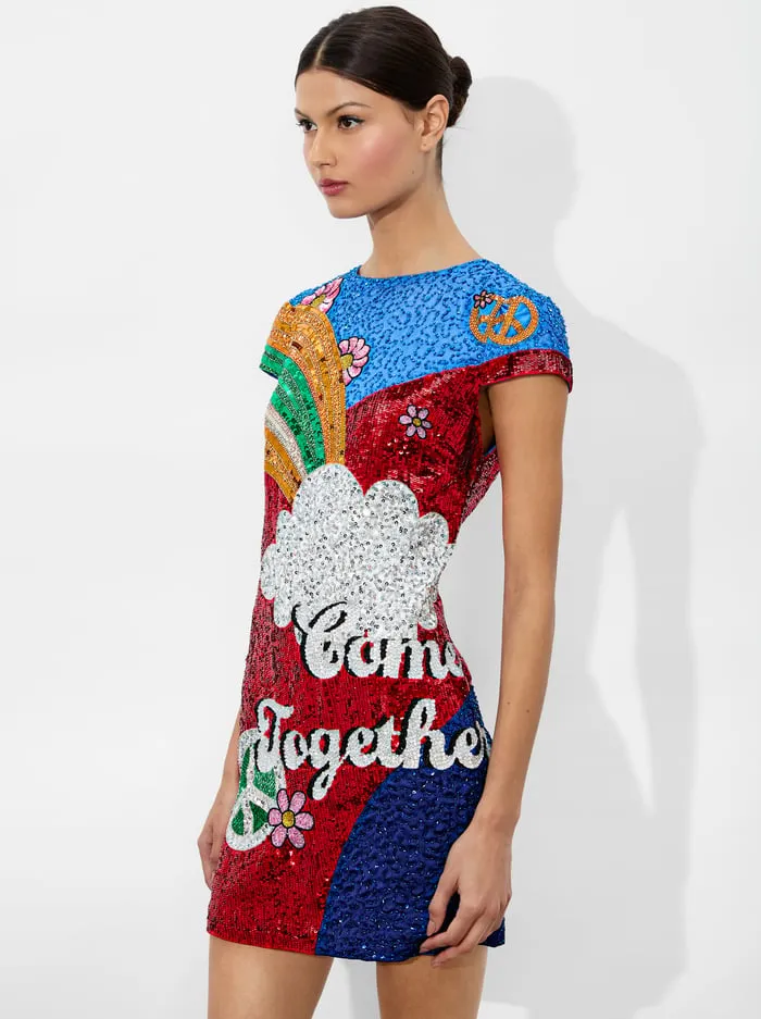 Dresses Women Alice Olivia The Beatles Clyde Shift Dress Come Together