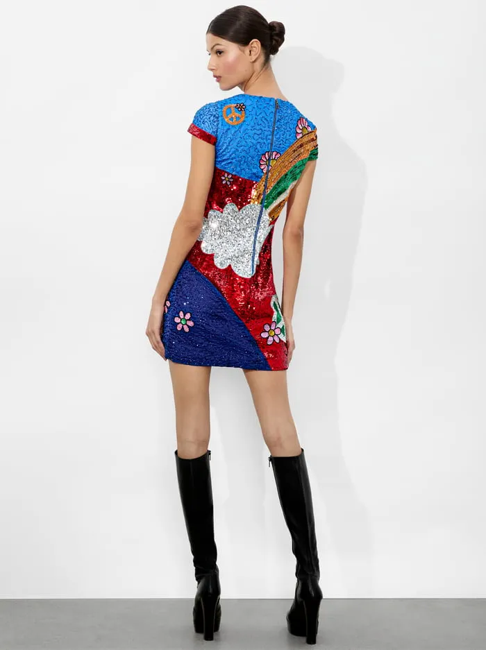 Dresses Women Alice Olivia The Beatles Clyde Shift Dress Come Together