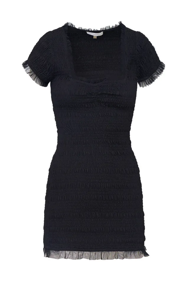 Dresses WomenKids LoveShackFancy Esca Smocked Mini Dress Black