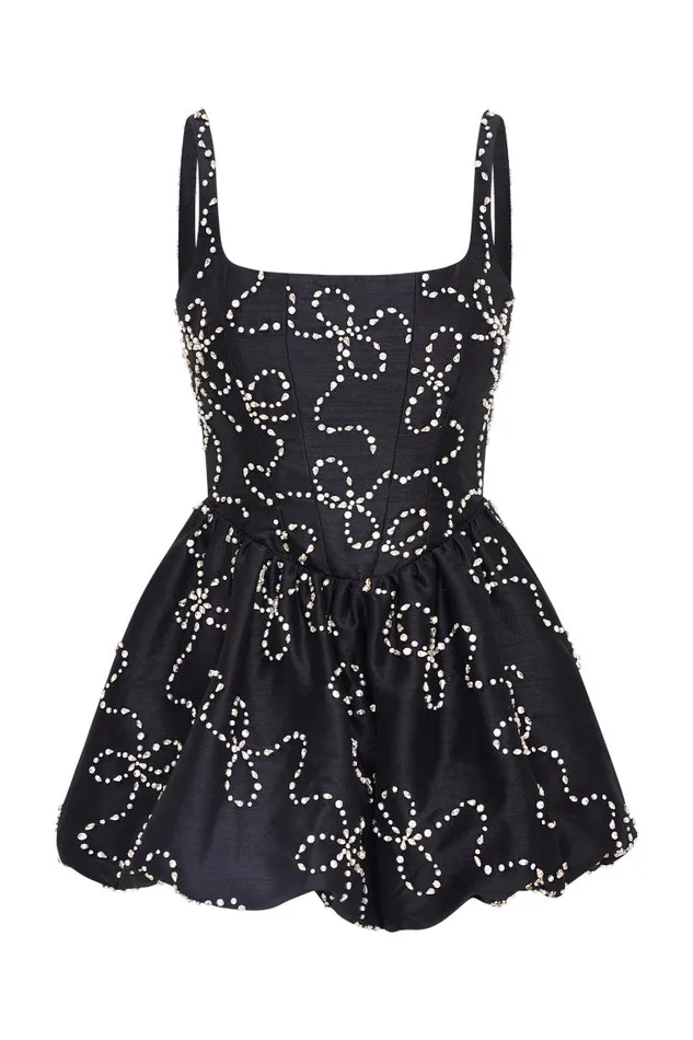 Dresses Women LoveShackFancy Brookhaven Embellished Mini Dress Black