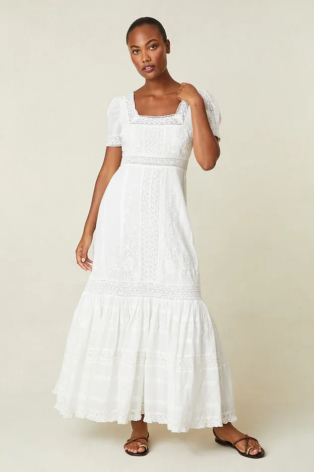 Dresses Women LoveShackFancy Ryan Victorian Maxi Dress True White