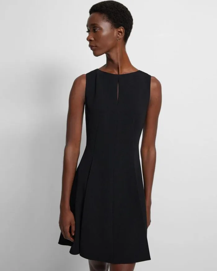 Dresses Women Theory FitandFlare Dress In Admiral Crepe Black