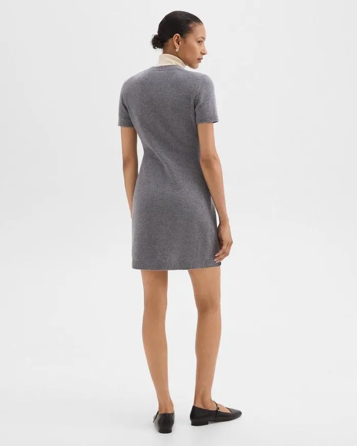Dresses Women Theory Mini Sweater Dress In Felted WoolCashmere Ash Melange Dresses Women Theory Mini Sweater Dress In Felted WoolCashmere Ash Melange