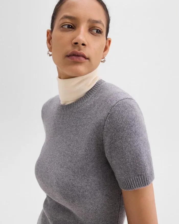 Dresses Women Theory Mini Sweater Dress In Felted WoolCashmere Ash Melange Dresses Women Theory Mini Sweater Dress In Felted WoolCashmere Ash Melange