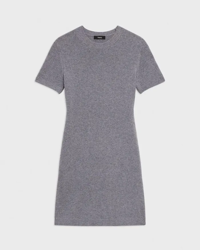 Dresses Women Theory Mini Sweater Dress In Felted WoolCashmere Ash Melange Dresses Women Theory Mini Sweater Dress In Felted WoolCashmere Ash Melange