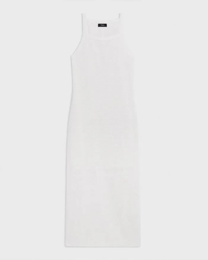 Dresses Women Theory Pointelle Midi Dress In Crepe Knit White Dresses Women Theory Pointelle Midi Dress In Crepe Knit White