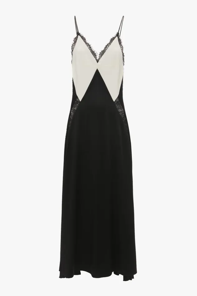 Dresses Women Victoria Beckham VNeck Lace Insert Cami Dress In Ivory