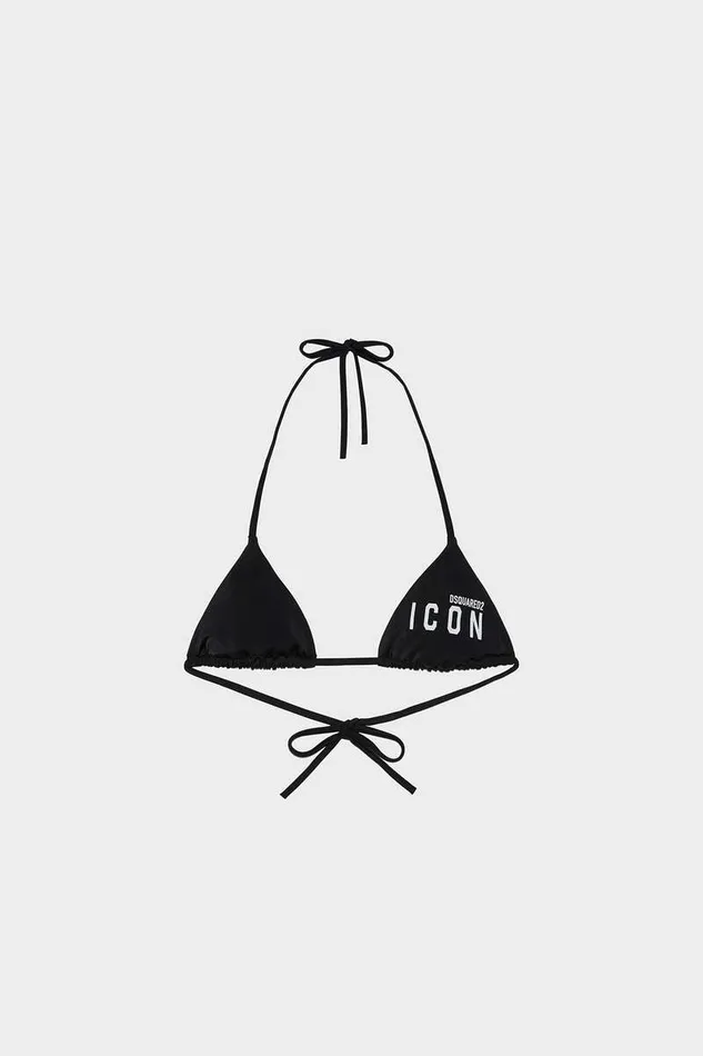 Dsquared2 Beachwear Be Icon Triangle Bikini Top Black 8211 Women