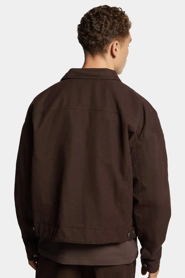 Dsquared2 Coats and Outerwear Icon New Generation Canvas Utility Jacket Dark Chocolate 8211 Men