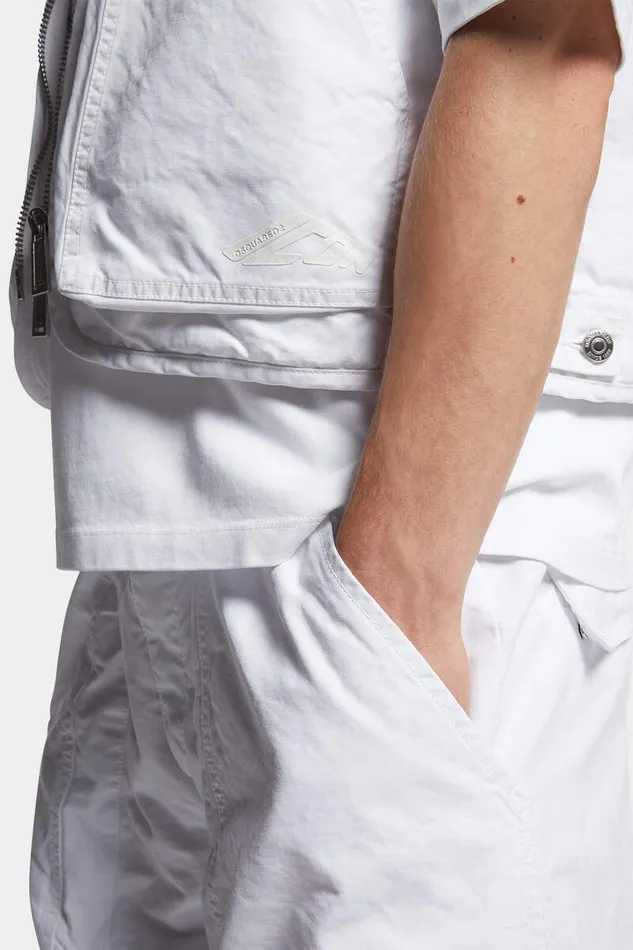 Dsquared2 Coats and Outerwear Icon New Generation Canvas Utility Vest White 8211 Men