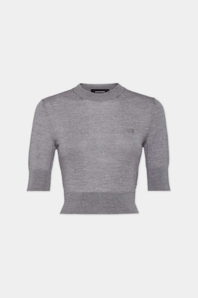 Dsquared2 Knitwear Cropped D2 Pullover Grey 8211 Women