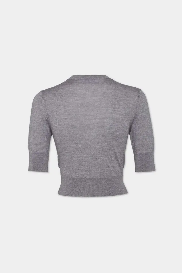 Dsquared2 Knitwear Cropped D2 Pullover Grey 8211 Women