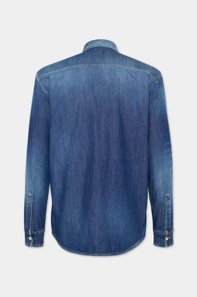 Dsquared2 Shirts Dark Wash Relax Dan BD Shirt Navy 8211 Men