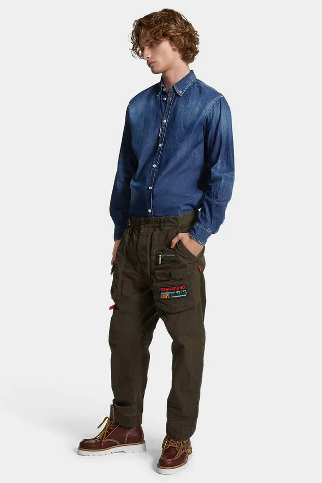 Dsquared2 Shirts Dark Wash Relax Dan BD Shirt Navy 8211 Men