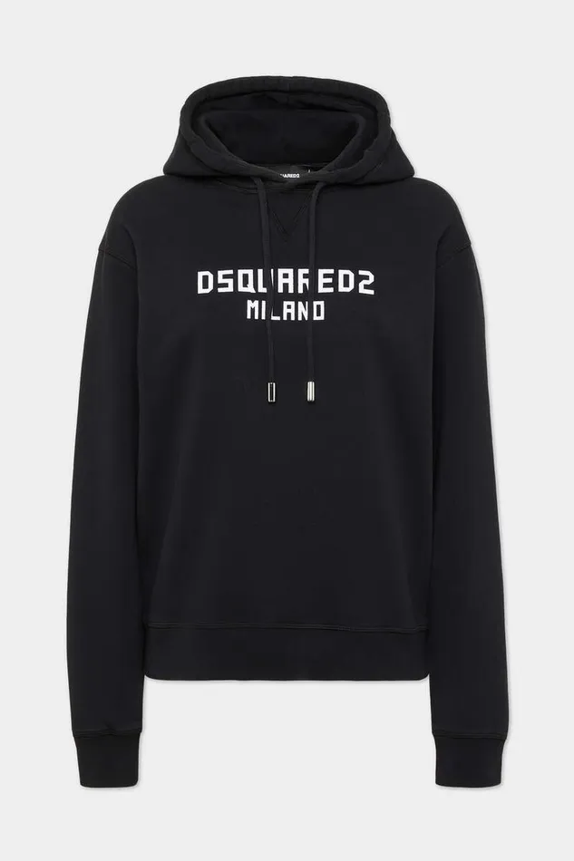 Dsquared2 Sweatshirts Just Right Fit D2 Milano Hoodie Bordeaux 8211 Women