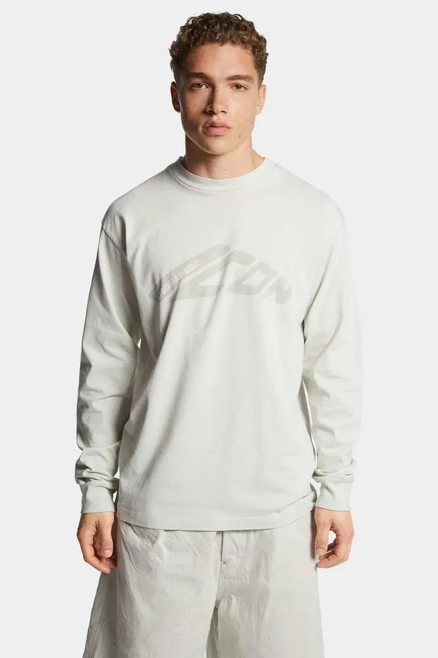 Dsquared2 TShirts and Polo Icon New Generation Loose Fit LongSleeved TShirt Chocolate 8211 Men