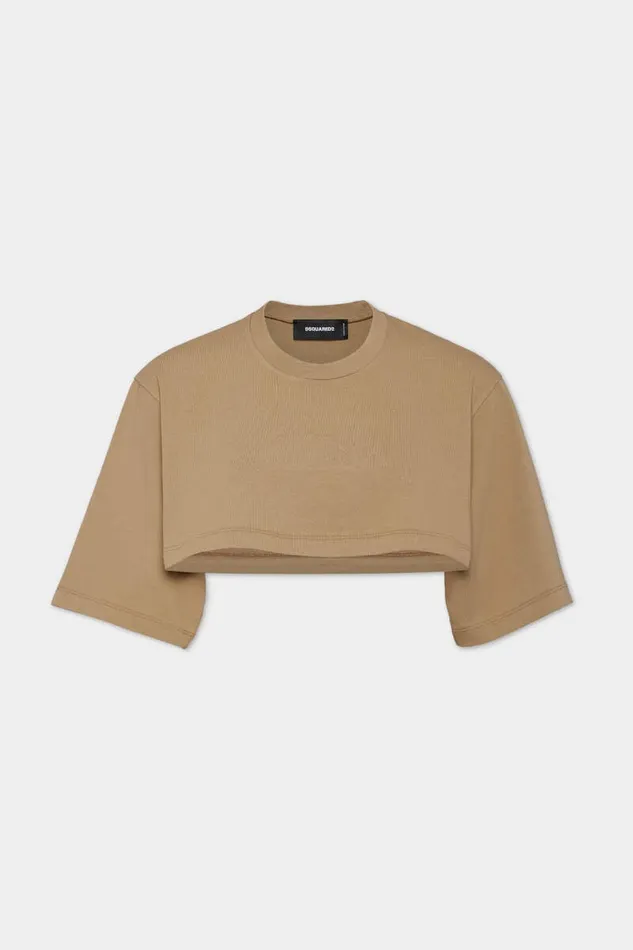 Dsquared2 Tops and TShirts Cropped Loose Fit Icon New Generation TShirt Khaki 8211 Women Dsquared2 Tops and TShirts Cropped Loose Fit Icon New Generation TShirt Khaki 8211 Women