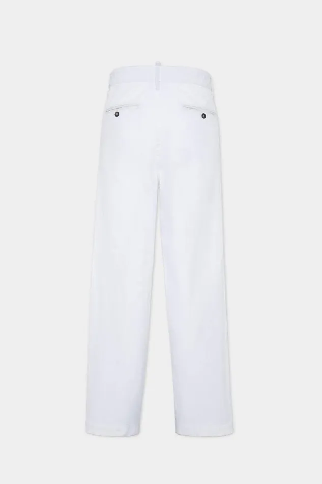Dsquared2 Trousers Icon New Generation Canvas Loose Chinos White 8211 Men