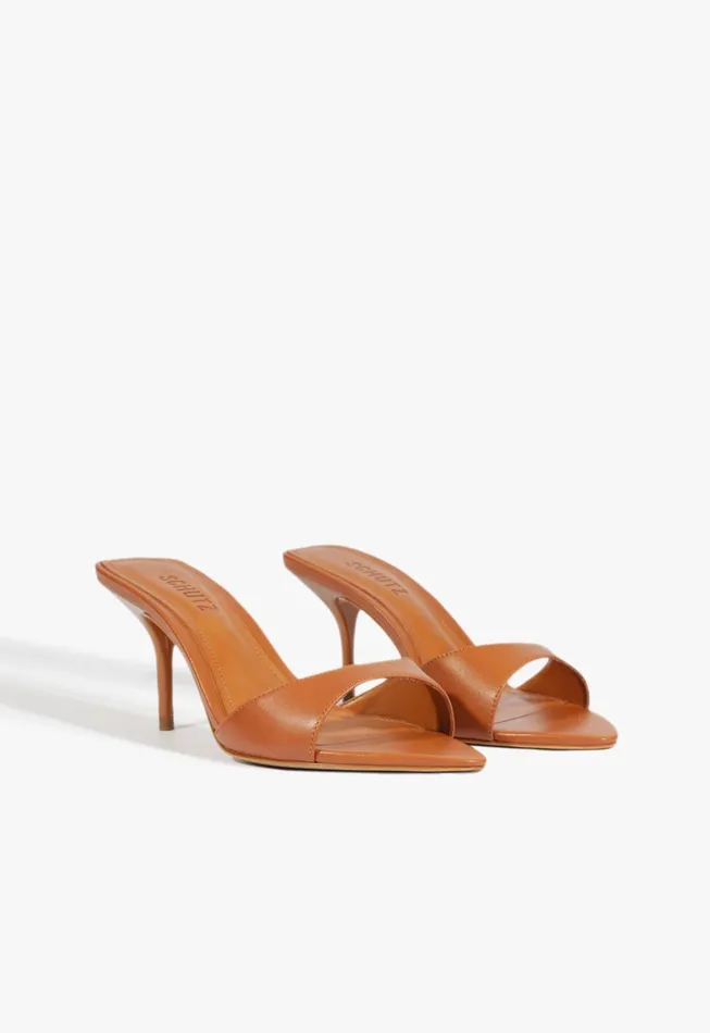 Elodie Sandal Brown Women Schutz Shoes Mules
