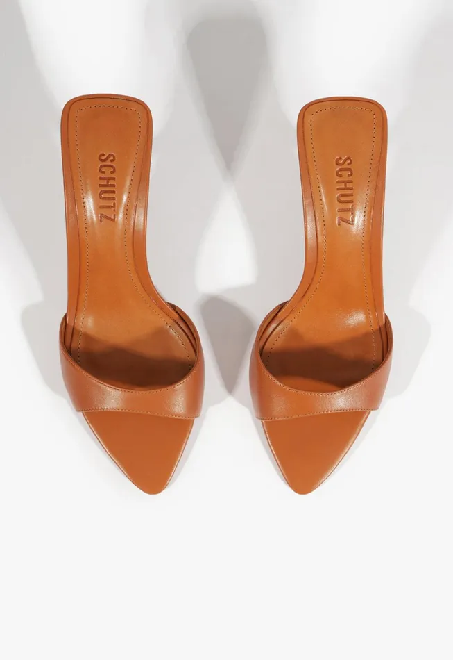 Elodie Sandal Brown Women Schutz Shoes Mules