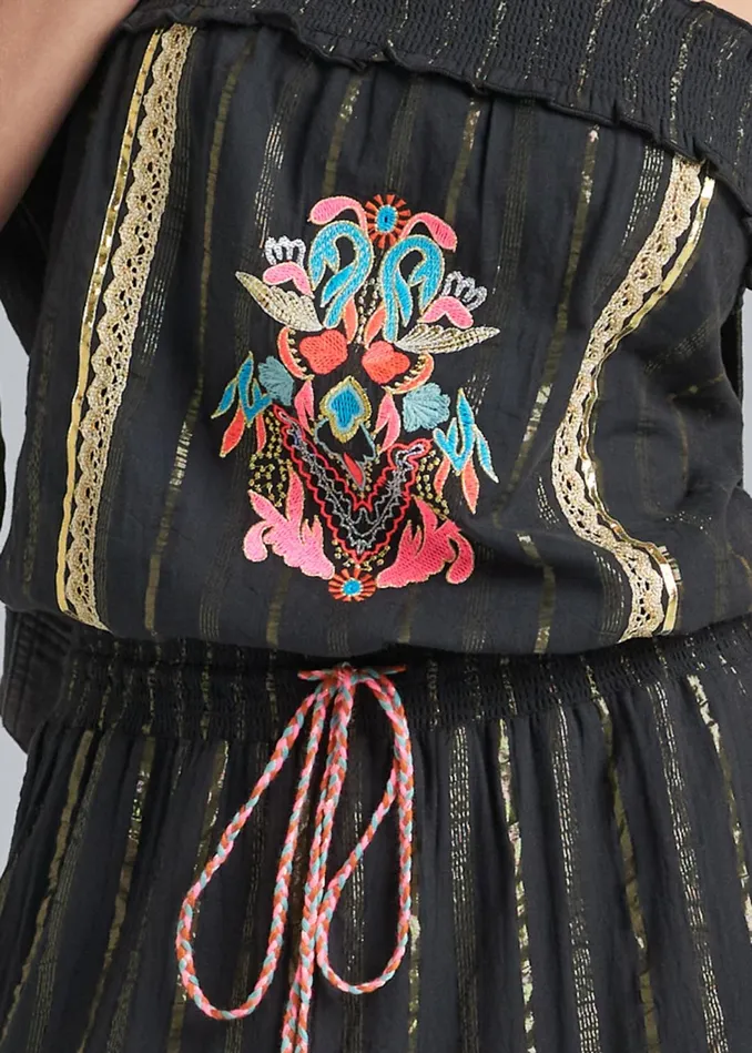 EMBROIDERED MAXI DRESS Black Women VENUS Sundresses