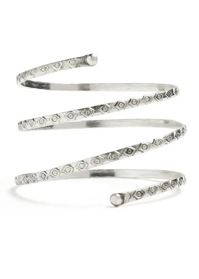 ETCHED METAL UPPER ARM BAND Silver Women VENUS Bracelets